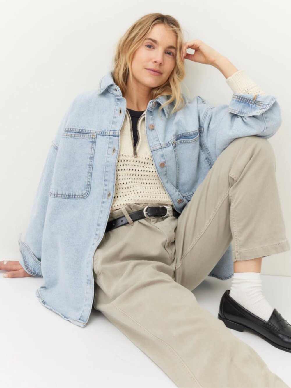 Marine Layer Molly Oversized Denim Shirt Jacket size M